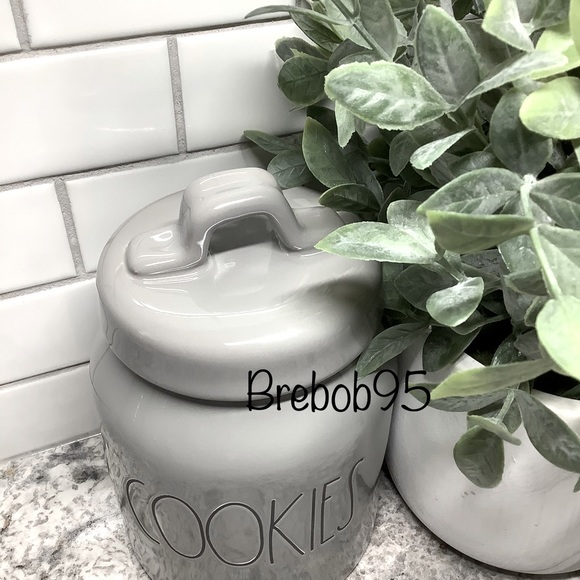 Rae Dunn Gray COOKIES canister - Picture 2 of 3